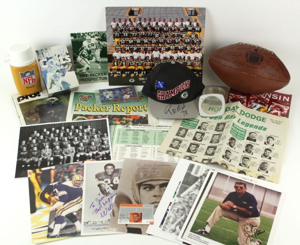 1940s-90s Football Memorabilia Collection - Lot of 42 w/ Signed Photos, Super Bowl Tickets & More (JSA)