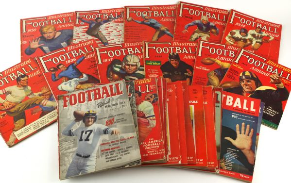 1930-53 Illustrated Football Annual and Street & Smiths Pictorial Football Yearbook Collection - Lot of 28