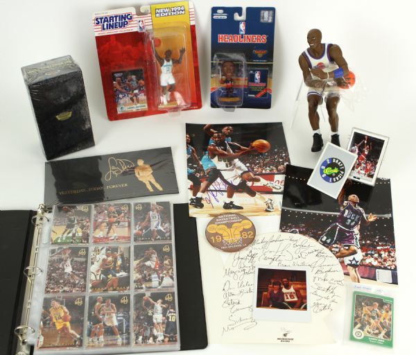 1982-1996 Basketball Memorabilia Collection - Lot of 12 w/ Trading Cards, Autographs & More (JSA)