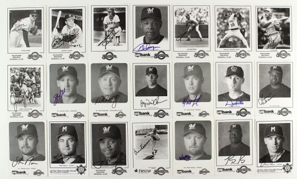 1997-2003 Milwaukee Brewers Signed 5" x 7" B/W Photo Collection - Lot of 29 (JSA)