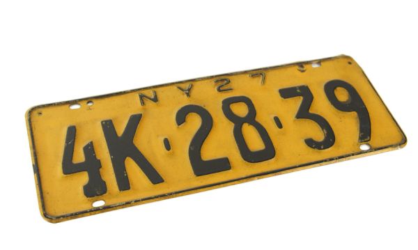 1927 New York State Licence Plate 