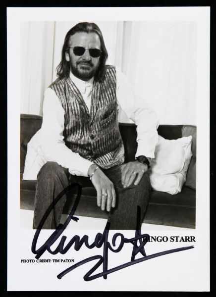 1980s Ringo Starr Signed 5 1/2" x 7" B/W Photo (JSA Full Letter)
