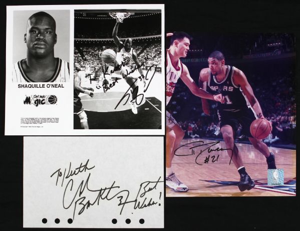 1990s Signed Basketball Collection w/ Charles Barkley Shaquille O Neal Tim Duncan (Secreterial) - Lot of 3 (JSA)