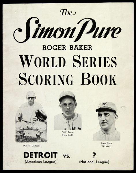 1934 Simon Pure Detroit Tigers World Series Scoring Book (Unscored)