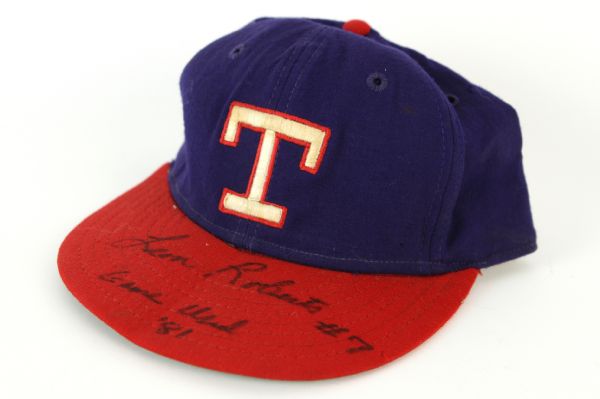 1981 Leon Roberts Texas Rangers Signed Game Worn Cap (MEARS LOA/JSA)