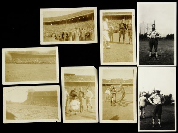 1930s circa Chicago Bears B/W Photos w/ George Halas Red Grange (Lot of 8)