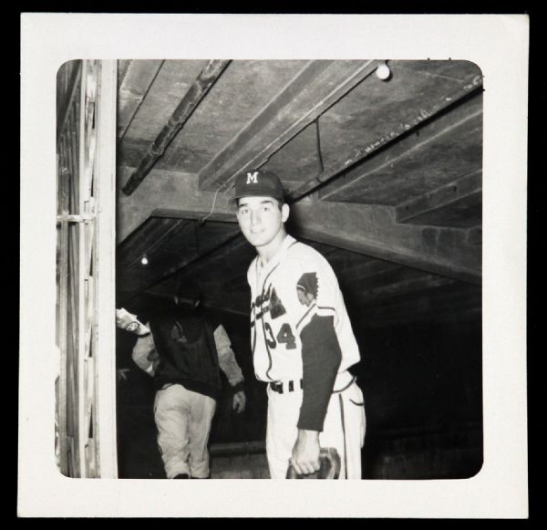 1953 Johnny Antonelli Milwaukee Braves 3 3/8" x 3 1/2" Original B/W Photo