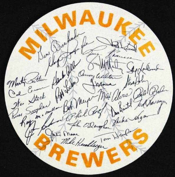 1970 Inaugural Season Milwaukee Brewers 6" Team Disk