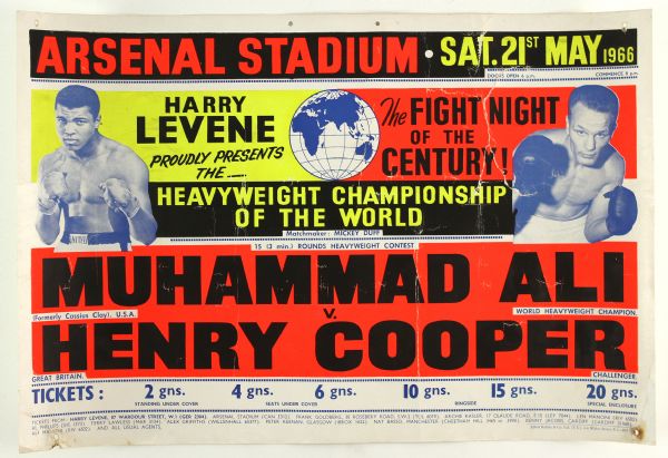 1966 Muhammad Ali Henry Cooper 14" x 21" On-Site Fight Poster 