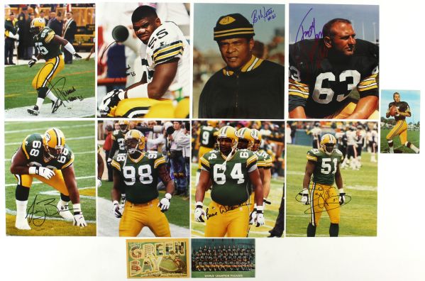 1960s-90s Signed Green Bay Packers 8" x 10" Photo and Post Card Collection - Lot of 16 (JSA)