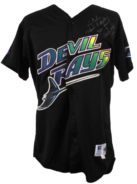 1999 Wade Boggs Tampa Bay Devil Rays Signed Game Worn Alternate Jersey (MEARS A10/JSA)