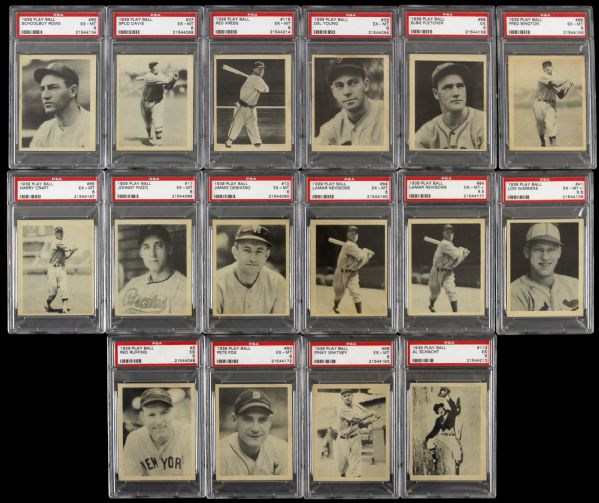 1939 Play Ball Baseball Card Collection - Lot of 16 (All PSA Graded)