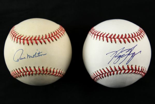 1990s-2000s Paul Molitor Ryan Braun Signed Baseballs (JSA)