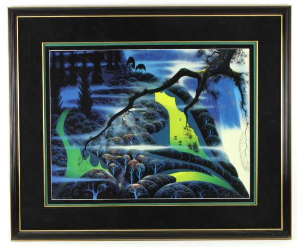 2000s Eyvind Earle Disney Artist Enchanted Forest 29" x 35" Framed Lithograph