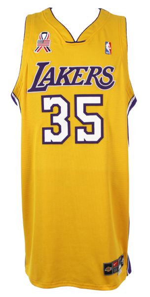 2001-02 Mark Madsen Los Angeles Lakers Signed Game Worn Home Jersey (MEARS LOA/JSA) Championship Season