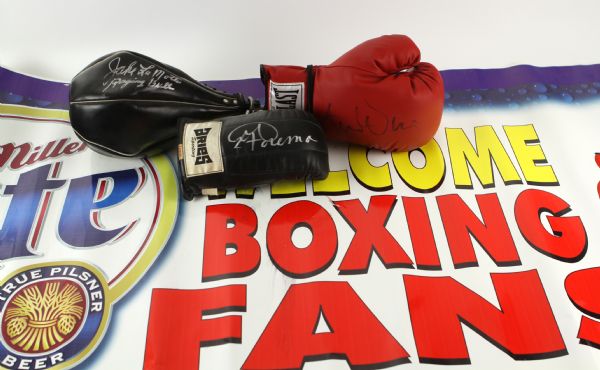 1940s-90s Boxing Memorabilia Collection w/ Jake LaMotta George Foreman Fernando Vargas Signed Items - Lot of 6 (JSA)