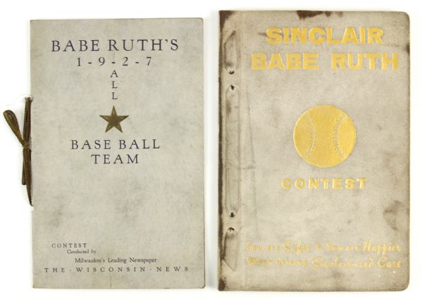 1927 circa Babe Ruth New York Yankees Contest Book Collection - Lot of 2 w/ Sinclair & 1927 All Star Team Booklets