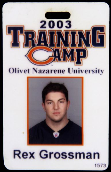 2003 Rex Grossman Chicago Bears Training Camp Badge