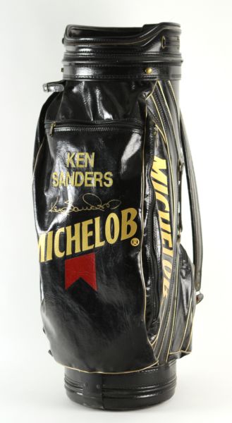 1980s Signed Ken Sanders Milwaukee Brewers Michelob Golf Bag (JSA)