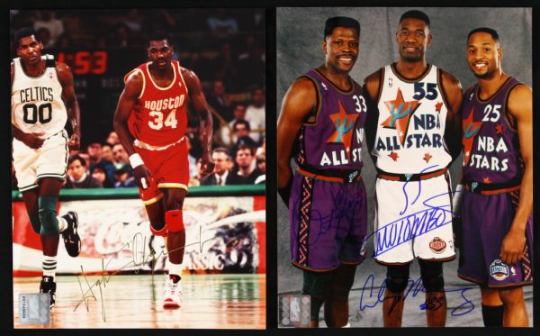 1970s-2000s Signed NBA Hall of Fame Star 8" x 10" Photo Collection w/ Olajuwon Thomas Ewing - Lot of 8