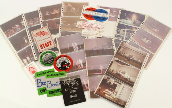 1970s Music Memorabilia Collection w/ Signed Ticket Stub Backstage Passes Photos