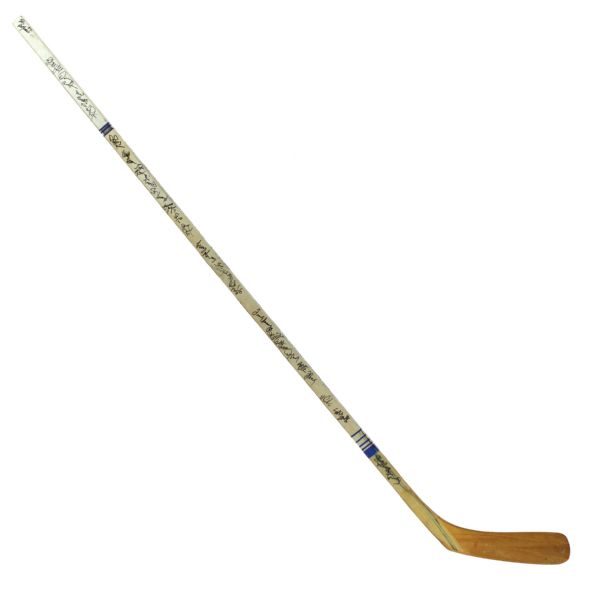 1982-93 Gary Nylund New York Islanders Chicago Blackhawks Toronto Maple Leafs Signed Game Used Hockey Stick w/ 26 Signatures (MEARS LOA)
