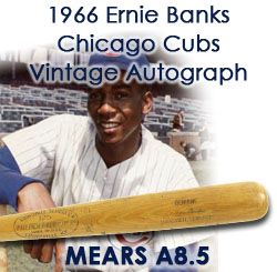 1966 Ernie Banks Chicago Cubs Signed H&B Louisville Slugger Professional Model Game Used Bat (MEARS A8.5/JSA)