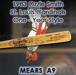 1983 Ozzie Smith St. Louis Cardinals Signed Louisville Slugger Professional Model Game Used Bat (MEARS A9 / JSA)