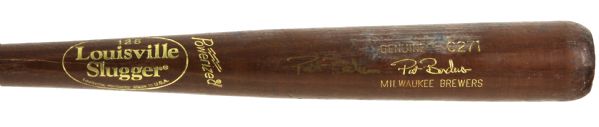 2005 Pat Borders Milwaukee Brewers Signed Louisville Slugger Professional Model Spring Training Game Used Bat (MEARS LOA)