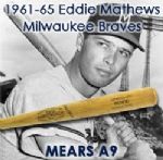 1961-65 Eddie Mathews Milwaukee Braves Adirondack Professional Model Game Used Bat (MEARS A9)