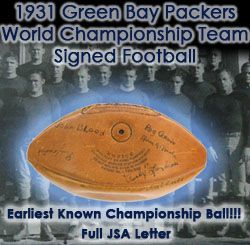 1931 Finest Known Example Extant Green Bay Packers 3-Peat Season World Championship Team Signed Football (JSA Full Letter, 26 Autographs w/ Lambeau, Blood, Herber)