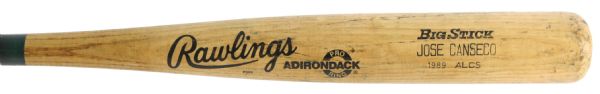 1989 Jose Canseco Oakland Athletics Rawlings Adirondack Professional Model ALCS Game Used Bat (MEARS LOA)