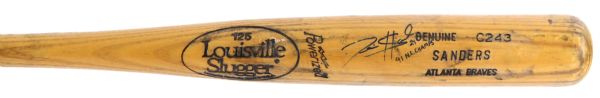 1991 Deion Sanders Atlanta Braves Signed Louisville Slugger Professional Model Game Used Bat (MEARS A10 /JSA)