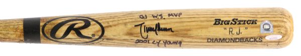 2001 Randy Johnson Arizona Diamondbacks Signed Rawlings Adirondack Professional Model Game Used Bat (MEARS LOA/JSA/TriStar/MLB Hologram) Cy Young/World Series Season