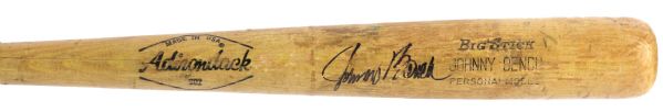 1971-79 Johnny Bench Cincinnati Reds Signed Adirondack Professional Model Game Used Bat (MEARS 7.5 /JSA)