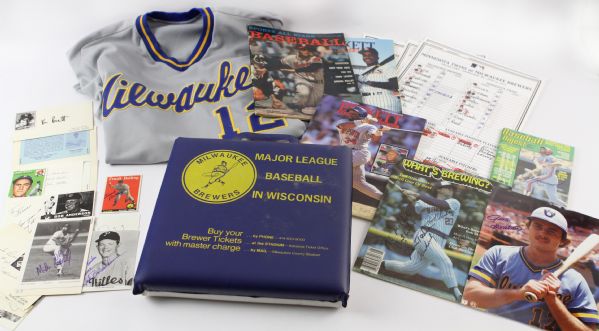 1950s-2000s Baseball Memorabilia Collection - Lot of 35 w/ Larry Haney Game Worn Coaches Jersey, Signed Items, Lineups Cards & More (MEARS LOA)