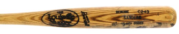 1991-94 Deion Sanders Atlanta Braves Signed Louisville Slugger Professional Model Game Used Bat (MEARS LOA/JSA)