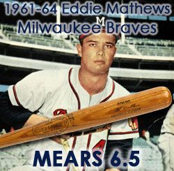 1961-64 Eddie Mathews Milwaukee Braves H&B Louisville Slugger Professional Model Game Used Bat (MEARS A6.5) "Fresh to the Hobby Milwaukee Find"