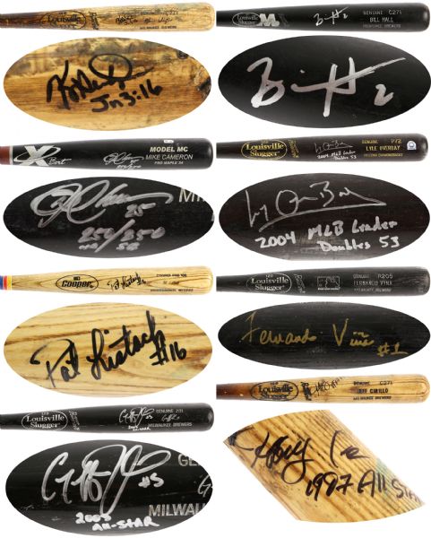 1990s-2000s Game Used & Signed Professional Model Bat Collection - Lot of 13 w/ Mike Cameron, Geoff Jenkins, Jeff Cirillo & More (MEARS LOA/JSA)