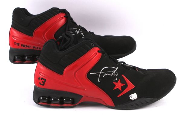 2003-08 circa Dwyane Wade Miami Heat Signed Game Worn Converse Sneakers (MEARS LOA/JSA)