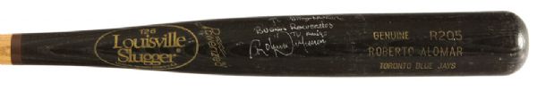 1991-95 Roberto Alomar Toronto Blue Jays Louisville Slugger Personalized & Autographed Professional Model  Bat (MEARS A6)
