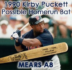 1990 (May 26th) Kirby Puckett Minnesota Twins Home Run Game Louisville Slugger Game Used Bat w/ Line Up Card (MEARS A8) “A Gift To A Wheel Chair Bound Fan”