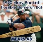 1990 (May 26th) Kirby Puckett Minnesota Twins Home Run Game Louisville Slugger Game Used Bat w/ Line Up Card (MEARS A8) “A Gift To A Wheel Chair Bound Fan”