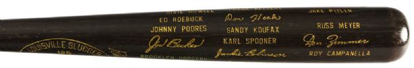 1955 Extremely High Grade Brooklyn Dodgers World Series Commemorative Black Bat