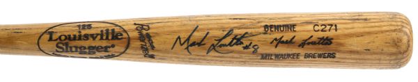 1997-98 Mark Loretta Milwaukee Brewers Signed Louisville Slugger Professional Model Game Used Bat (MEARS LOA/JSA)