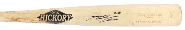 2013-14 Nolan Arenado Colorado Rockies Signed Old Hickory Professional Model Game Used Bat (MEARS LOA/JSA)