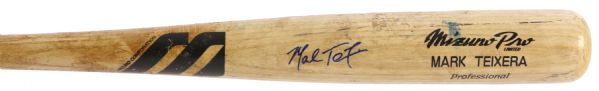 2003 circa Mark Teixeira Texas Rangers Signed Mizuno Professional Model Game Used Bat (MEARS LOA/*JSA*)