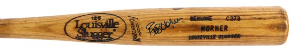 1985-86 Bob Horner Atlanta Braves Signed Louisville Slugger Professional Model Game Used Bat (MEARS LOA/*JSA*)