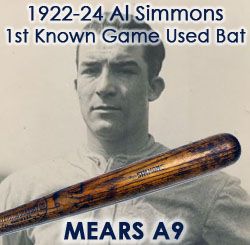 1922-24 Rookie Era Al Simmons Block Letter Milwaukee Brewers/Philadelphia Athletics H&B Louisville Slugger Professional Model Game Used Bat (MEARS  A9) “Returned To H&B For His First Signature Model