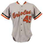 1987 Eric Bell Baltimore Orioles Game Worn Road Jersey (MEARS LOA)